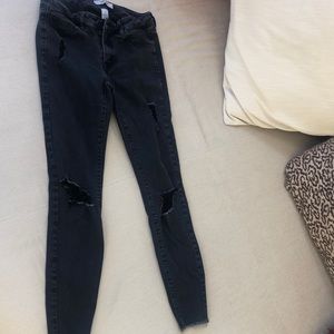 Refuge Black ripped straight leg jeans size2